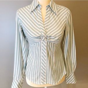 EUC Loft Striped Blouse Size XS